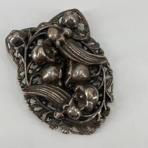 Sterling silver Lilly of the valley lapel clip